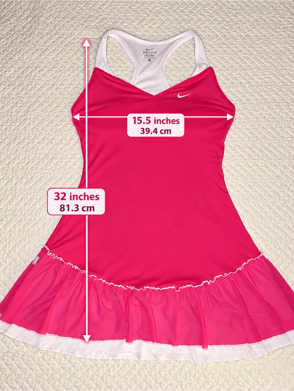 Nike Dri-FIT Pink Tennis Pickleball Dress Size M Racerback Ruffle